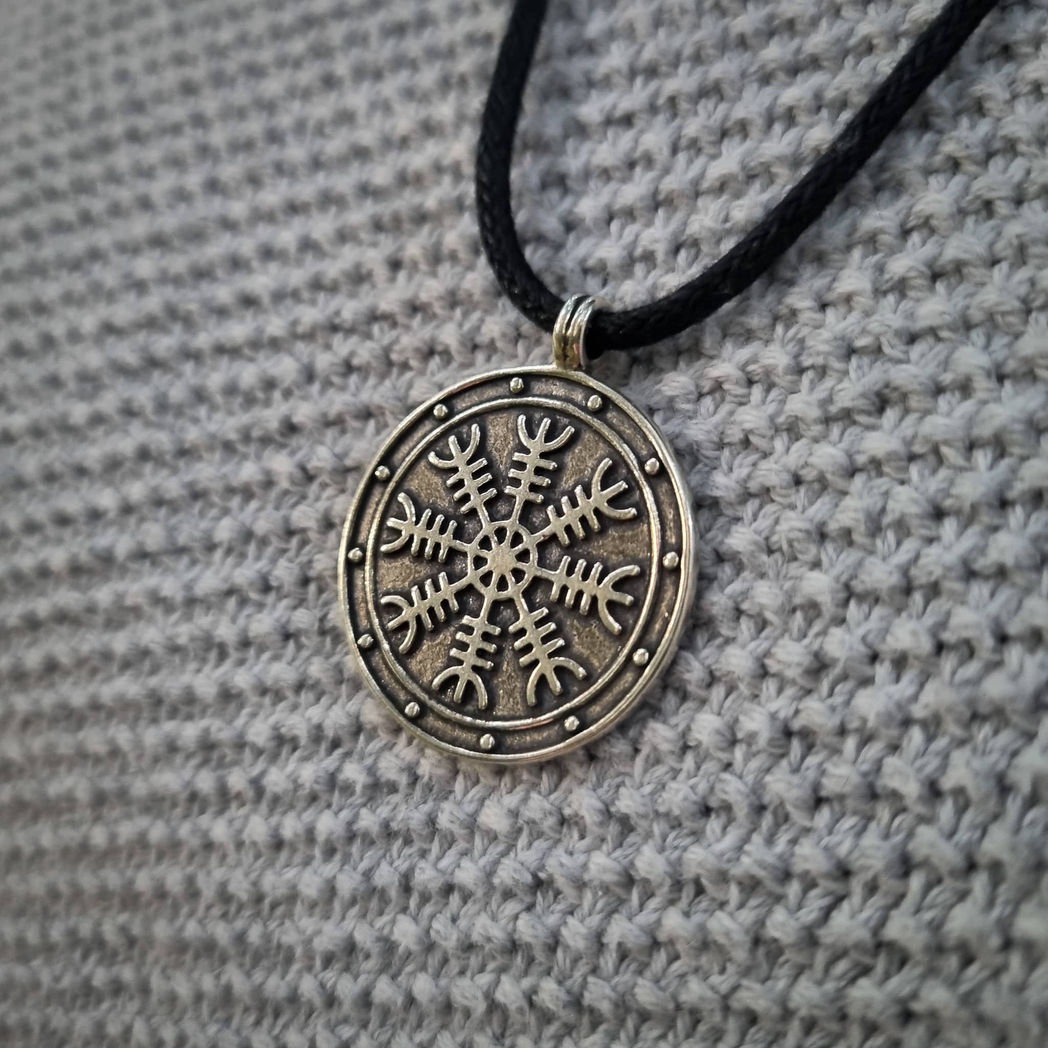 The Helm of Awe on a Shield Necklace