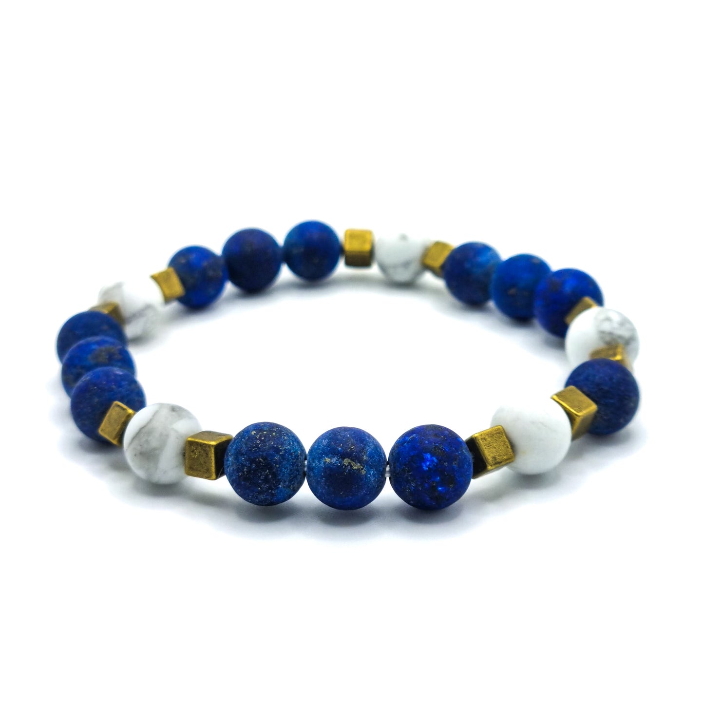 Bracelet with Lapislazuli and Howlith beads | ,,Ocean Sky"